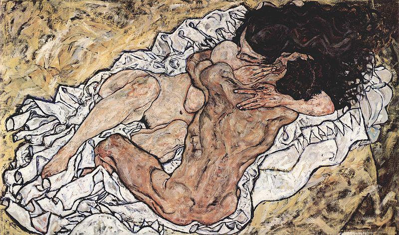 Egon Schiele The Embrace Norge oil painting art
